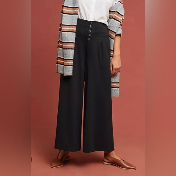 Anthropologie Pants - Anthropologie Lucerne Pants ETT TWA Black Wide Leg Cropped OB946959